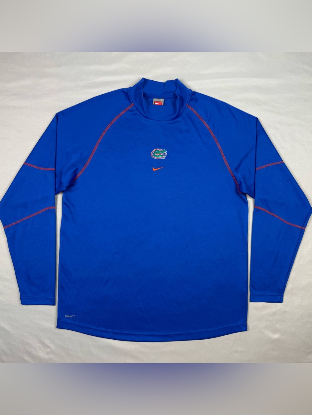 Vtg Y2K Nike Florida Gators Center Swoosh Shirt Large Long Sleeve Mock Neck B2